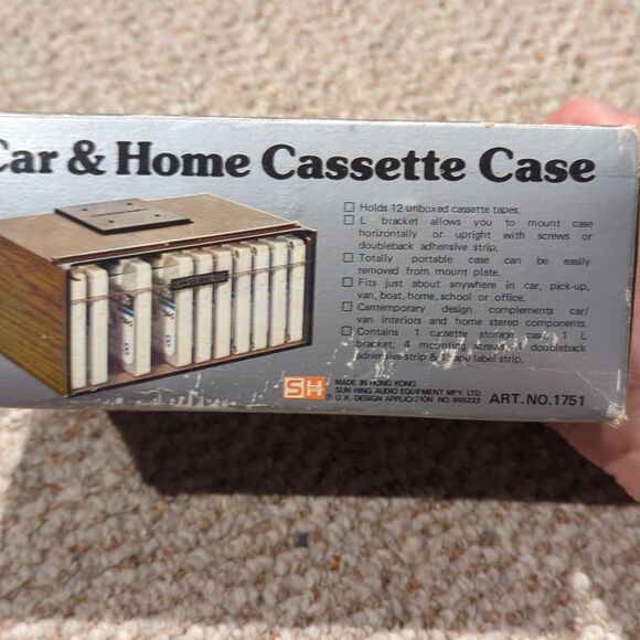 Vintage Car & Home Cassette Case Organizer Mount Labels Holds 12 - Picture 2 of 6